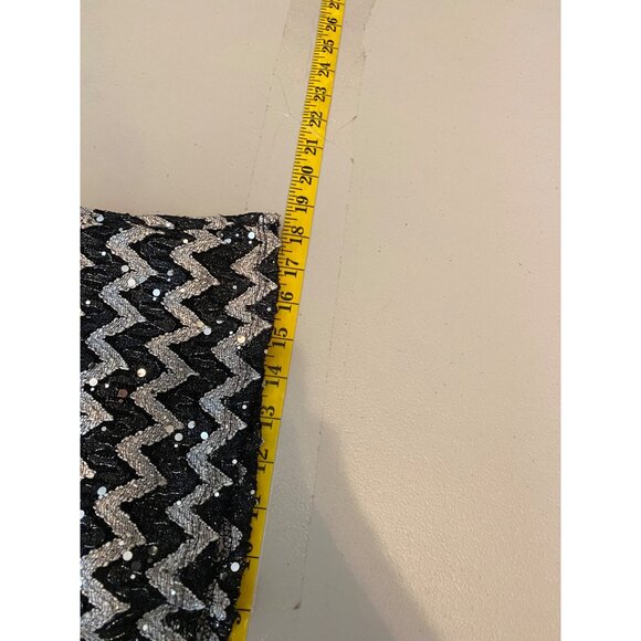 Blue Sage Black & Silver Chevron Sequin Tank Top & Jacket XL - Picture 13 of 16